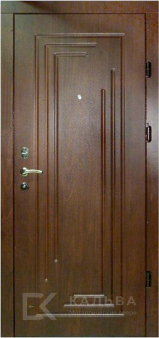 Фото «Входная дверь коричневая с МДФ орнамент дуги для квартиры №11»